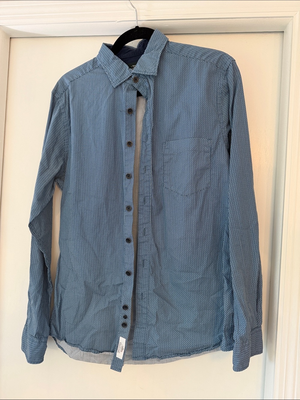 Rodd & Gunn Blue Micro-Pattern Long-Sleeve Button-Down Shirt